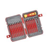 29Pcs Insulated Screwdriver Set – VDE Certified 1000V Rated, CR-V Steel Blades, Slotted/Pozi/Phillips/Torx Assortment | Ergonomic Anti-Slip Handles, Pouch Storage | UAE Electrician Professional Safety Kit 